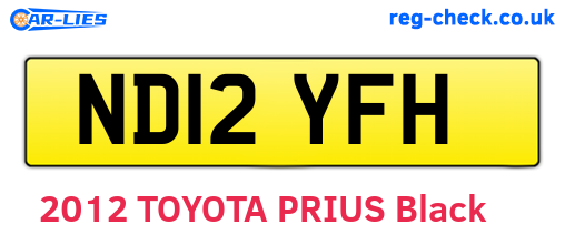 ND12YFH are the vehicle registration plates.