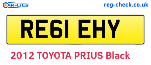 RE61EHY are the vehicle registration plates.