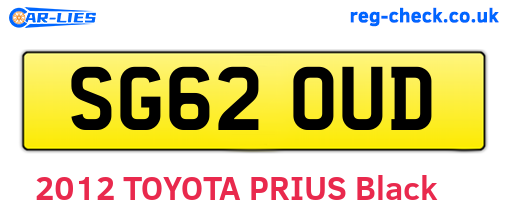 SG62OUD are the vehicle registration plates.