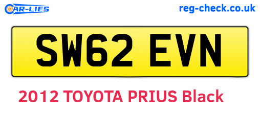 SW62EVN are the vehicle registration plates.