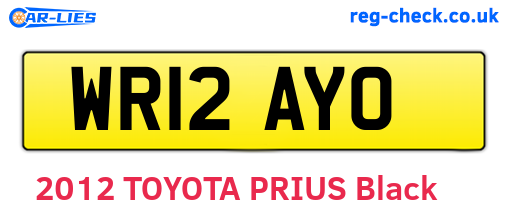 WR12AYO are the vehicle registration plates.