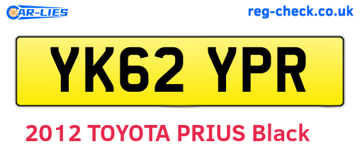 YK62YPR are the vehicle registration plates.
