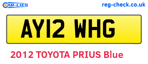 AY12WHG are the vehicle registration plates.