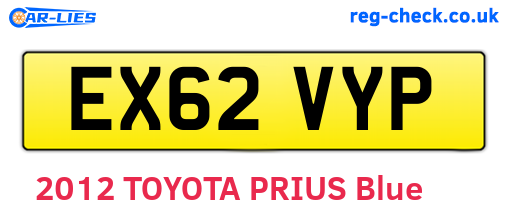 EX62VYP are the vehicle registration plates.