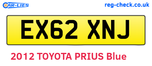 EX62XNJ are the vehicle registration plates.