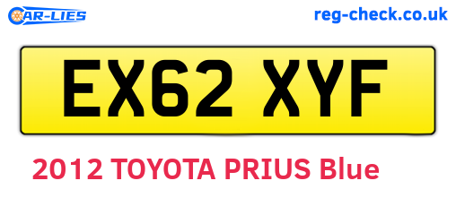 EX62XYF are the vehicle registration plates.