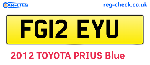 FG12EYU are the vehicle registration plates.