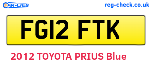 FG12FTK are the vehicle registration plates.