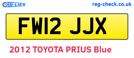 FW12JJX are the vehicle registration plates.