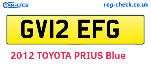 GV12EFG are the vehicle registration plates.