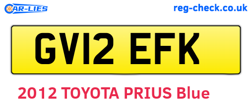 GV12EFK are the vehicle registration plates.