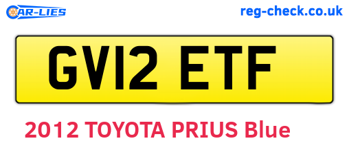GV12ETF are the vehicle registration plates.