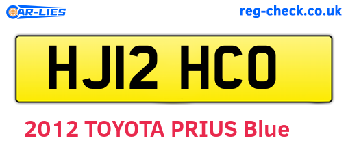 HJ12HCO are the vehicle registration plates.