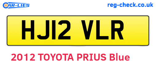 HJ12VLR are the vehicle registration plates.