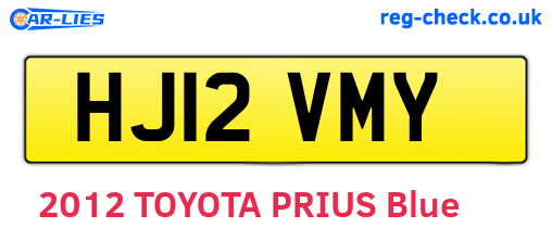 HJ12VMY are the vehicle registration plates.