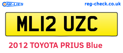 ML12UZC are the vehicle registration plates.