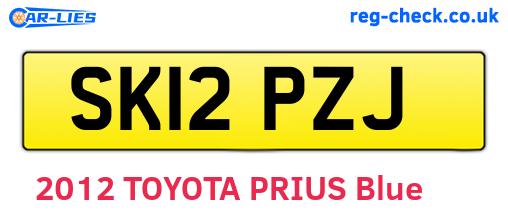 SK12PZJ are the vehicle registration plates.