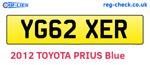 YG62XER are the vehicle registration plates.