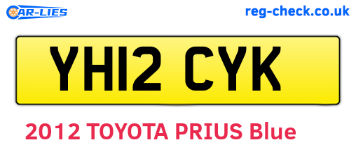 YH12CYK are the vehicle registration plates.