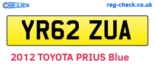YR62ZUA are the vehicle registration plates.