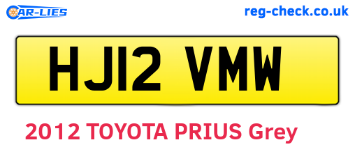 HJ12VMW are the vehicle registration plates.