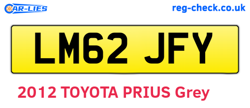 LM62JFY are the vehicle registration plates.
