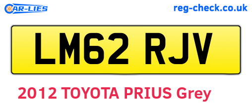 LM62RJV are the vehicle registration plates.