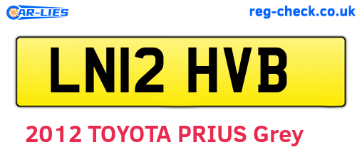 LN12HVB are the vehicle registration plates.