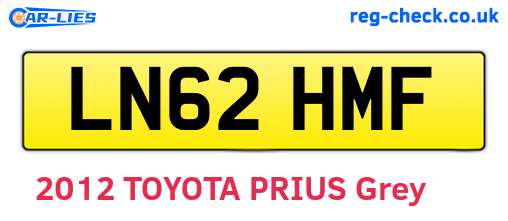 LN62HMF are the vehicle registration plates.