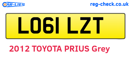 LO61LZT are the vehicle registration plates.