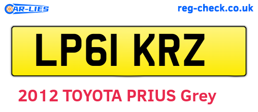 LP61KRZ are the vehicle registration plates.