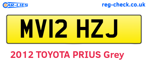 MV12HZJ are the vehicle registration plates.