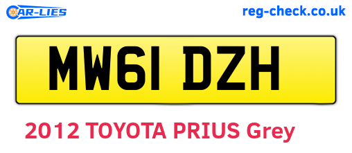 MW61DZH are the vehicle registration plates.