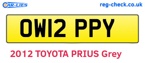 OW12PPY are the vehicle registration plates.