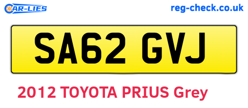 SA62GVJ are the vehicle registration plates.