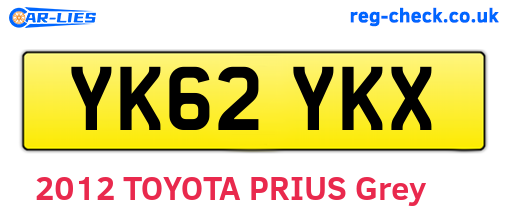 YK62YKX are the vehicle registration plates.