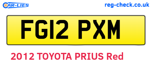 FG12PXM are the vehicle registration plates.