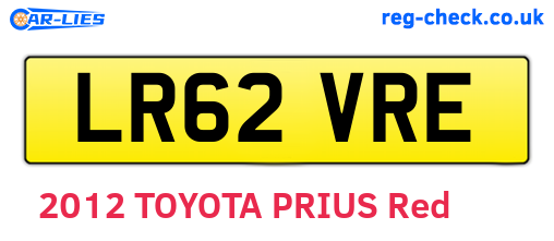 LR62VRE are the vehicle registration plates.