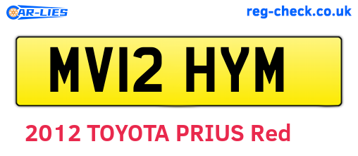 MV12HYM are the vehicle registration plates.