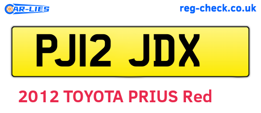 PJ12JDX are the vehicle registration plates.