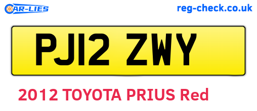 PJ12ZWY are the vehicle registration plates.