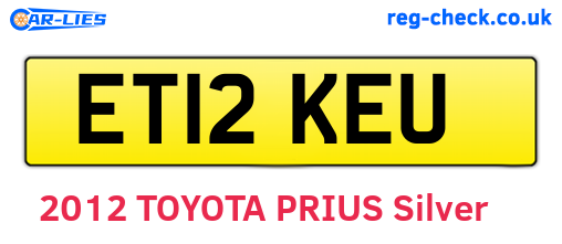 ET12KEU are the vehicle registration plates.