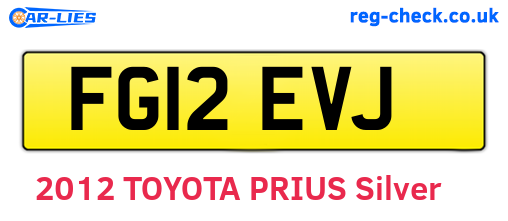 FG12EVJ are the vehicle registration plates.