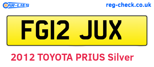 FG12JUX are the vehicle registration plates.