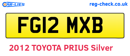 FG12MXB are the vehicle registration plates.