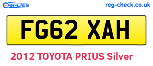 FG62XAH are the vehicle registration plates.