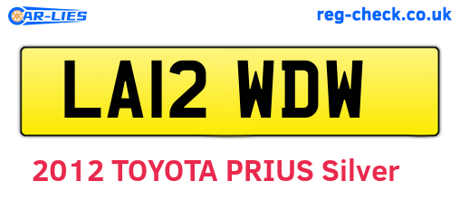 LA12WDW are the vehicle registration plates.