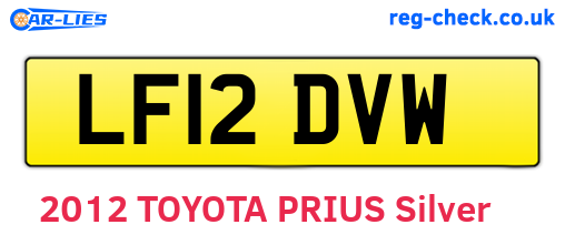 LF12DVW are the vehicle registration plates.