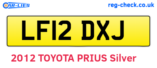 LF12DXJ are the vehicle registration plates.