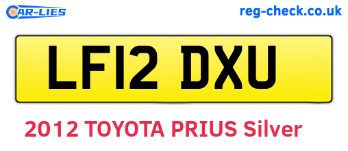 LF12DXU are the vehicle registration plates.